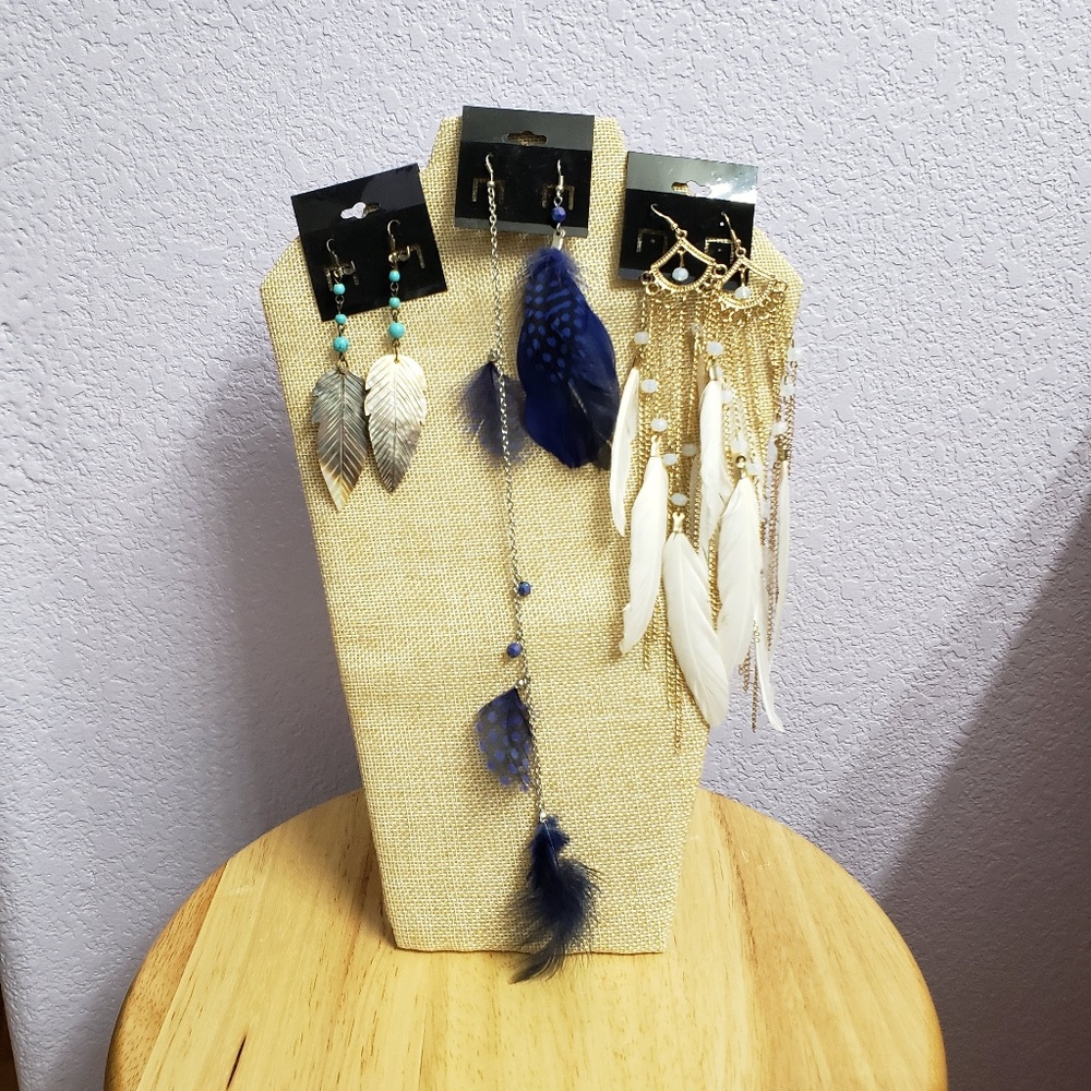Feather Earring Bundle EUC